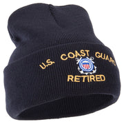 US Coast Guard Retired Embroidered Long Beanie