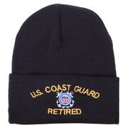 US Coast Guard Retired Embroidered Long Beanie