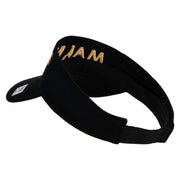 Marines Letter Design Embroidered Cotton Twill Sun Visor - Black OSFM