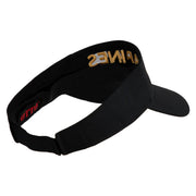 Marines Letter Design Embroidered Cotton Twill Sun Visor - Black OSFM