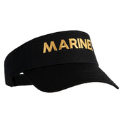 Marines Letter Design Embroidered Cotton Twill Sun Visor - Black OSFM