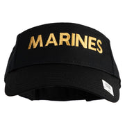 Marines Letter Design Embroidered Cotton Twill Sun Visor - Black OSFM