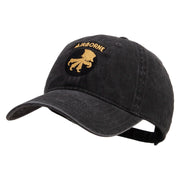 Licensed 17th Airborne Division Embroidered Washed Solid Pigment Dyed Cotton Twill Brass Buckle Cap - Black OSFM