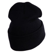 Veteran US Air Force Embroidered 12" Knit Cuff Long Beanie - Black OSFM