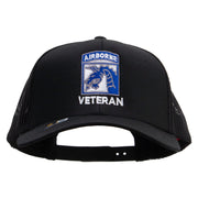 Licensed 18th Airborne Corps Veteran Embroidered Solid Cotton Twill Mesh Prostyle Cap - Black OSFM