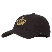 Glitter Crown Embroidered Unstructured Washed Cap