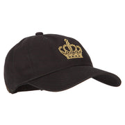 Glitter Crown Embroidered Unstructured Washed Cap