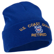 US Coast Guard Retired Embroidered Long Beanie