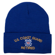 US Coast Guard Retired Embroidered Long Beanie