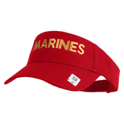 Marines Letter Design Embroidered Cotton Twill Sun Visor - Red OSFM