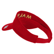 Marines Letter Design Embroidered Cotton Twill Sun Visor - Red OSFM
