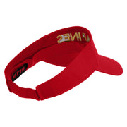 Marines Letter Design Embroidered Cotton Twill Sun Visor - Red OSFM