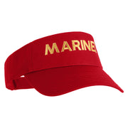 Marines Letter Design Embroidered Cotton Twill Sun Visor - Red OSFM