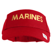 Marines Letter Design Embroidered Cotton Twill Sun Visor - Red OSFM