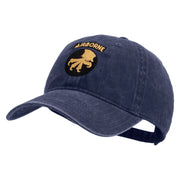 Licensed 17th Airborne Division Embroidered Washed Solid Pigment Dyed Cotton Twill Brass Buckle Cap - Navy OSFM