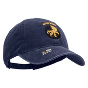 Licensed 17th Airborne Division Embroidered Washed Solid Pigment Dyed Cotton Twill Brass Buckle Cap - Navy OSFM