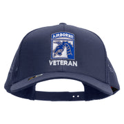 Licensed 18th Airborne Corps Veteran Embroidered Solid Cotton Twill Mesh Prostyle Cap - Navy OSFM