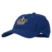 Glitter Crown Embroidered Unstructured Washed Cap