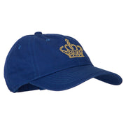 Glitter Crown Embroidered Unstructured Washed Cap