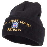 US Coast Guard Retired Embroidered Long Beanie