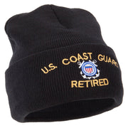 US Coast Guard Retired Embroidered Long Beanie