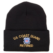 US Coast Guard Retired Embroidered Long Beanie