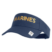Marines Letter Design Embroidered Cotton Twill Sun Visor - Navy OSFM