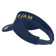 Marines Letter Design Embroidered Cotton Twill Sun Visor - Navy OSFM