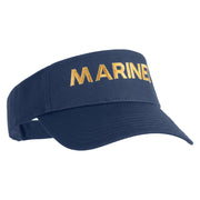 Marines Letter Design Embroidered Cotton Twill Sun Visor - Navy OSFM