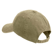 Licensed 17th Airborne Division Embroidered Washed Solid Pigment Dyed Cotton Twill Brass Buckle Cap - Khaki OSFM