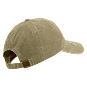 Licensed 17th Airborne Division Embroidered Washed Solid Pigment Dyed Cotton Twill Brass Buckle Cap - Khaki OSFM