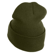 Veteran US Air Force Embroidered 12" Knit Cuff Long Beanie - Olive OSFM
