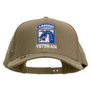 Licensed 18th Airborne Corps Veteran Embroidered Solid Cotton Twill Mesh Prostyle Cap - Khaki OSFM