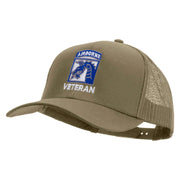 Licensed 18th Airborne Corps Veteran Embroidered Solid Cotton Twill Mesh Prostyle Cap - Khaki OSFM