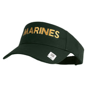 Marines Letter Design Embroidered Cotton Twill Sun Visor - Dk-Green OSFM