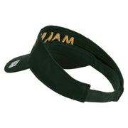 Marines Letter Design Embroidered Cotton Twill Sun Visor - Dk-Green OSFM