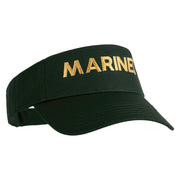 Marines Letter Design Embroidered Cotton Twill Sun Visor - Dk-Green OSFM