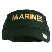 Marines Letter Design Embroidered Cotton Twill Sun Visor - Dk-Green OSFM