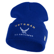 Veteran US Air Force Embroidered 12" Knit Cuff Long Beanie - Royal OSFM
