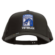 Licensed 18th Airborne Corps Veteran Embroidered Solid Cotton Twill Mesh Prostyle Cap - Charcoal OSFM