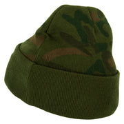 US Coast Guard Veteran Anchors Embroidered Camo Long Beanie