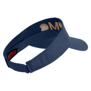 USMC Letter Design Embroidered Cotton Twill Sun Visor - Navy OSFM