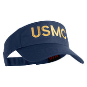 USMC Letter Design Embroidered Cotton Twill Sun Visor - Navy OSFM