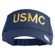 USMC Letter Design Embroidered Cotton Twill Sun Visor - Navy OSFM