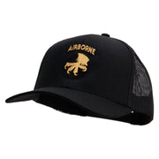 Licensed 17th Airborne Division Embroidered Solid Cotton Twill Mesh Prostyle Cap - Black OSFM