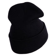 Retired US Air Force Embroidered 12" Knit Cuff Long Beanie - Black OSFM