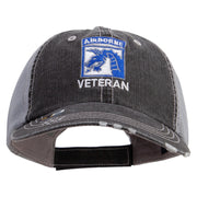 Licensed 18th Airborne Corps Veteran Embroidered Low Profile Special Cotton Mesh Cap - Black OSFM
