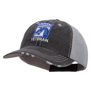 Licensed 18th Airborne Corps Veteran Embroidered Low Profile Special Cotton Mesh Cap - Black OSFM