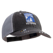 Licensed 18th Airborne Corps Veteran Embroidered Low Profile Special Cotton Mesh Cap - Black OSFM