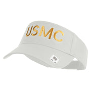 USMC Letter Design Embroidered Cotton Twill Sun Visor - White OSFM